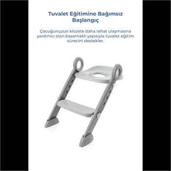 Babyjem 861 Basamaklı & Katlanır Klozet Adaptörü Soft Gri