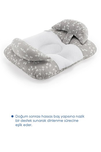 Babyjem 937 Ayarlanabilir Düz Kafa Yastığı Gri Çiçek