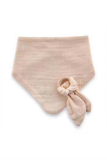 Babyjem Ahşap Diş Kaşıyıcılı Bürümcük Müslin Önlük Somon 736