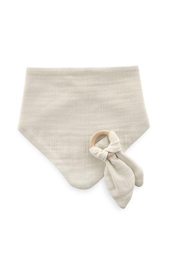 Babyjem Ahşap Diş Kaşıyıcılı Bürümcük Müslin Önlük Ekru 736