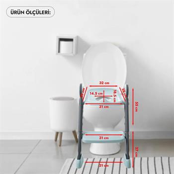 Babyjem Basamaklı & Katlanır Klozet Adaptörü Mercan 861