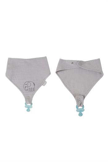 Babyjem Emzik Askılı Müslin Önlük Gri 837