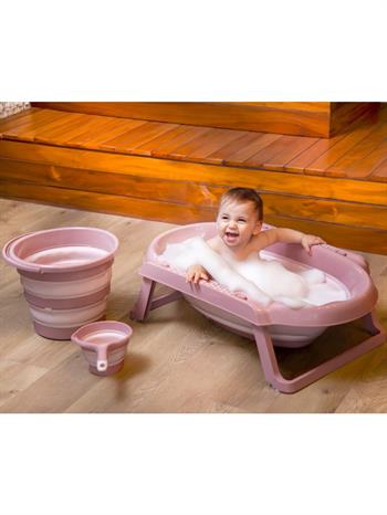 Babyjem Katlanır Banyo 3Lü Set Somon Yeni 765