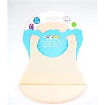 Babyjem Mini  Silikon Önlük Ekru 718