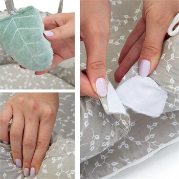Babyjem Oyuncaklı Anne Baba Yanı Yatağı Gri Çiçek 489