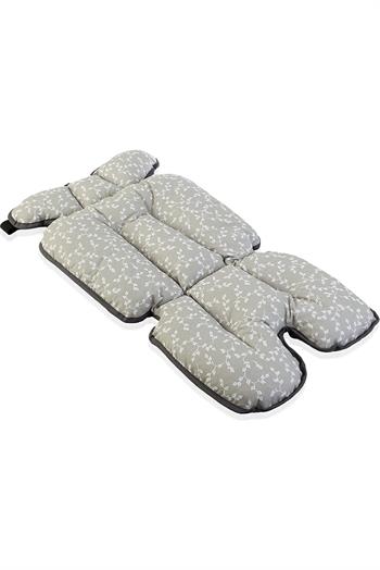 Babyjem Puset Ve Mama Sandalyesi Minderi Gri Çiçek 507