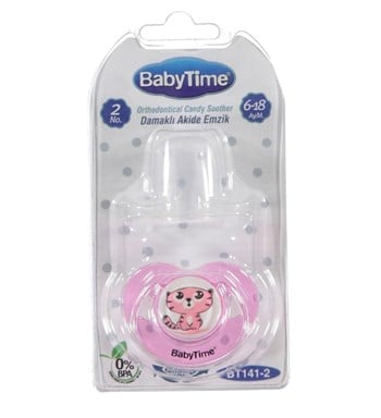 Babytime Bt141-2 Damaklı Şeffaf Gövde Desenli Emzik No:2 Karma Renk