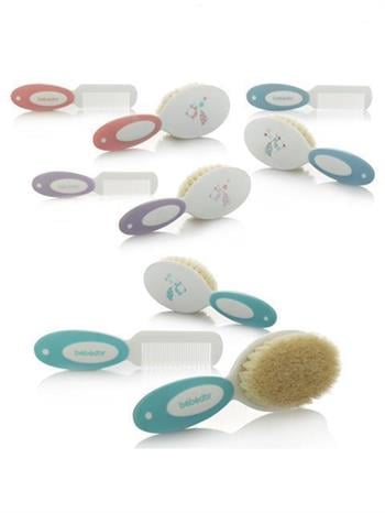 Bebedor Doğal Saç Fırçası Ve Tarak Seti Bebek Karma Renk