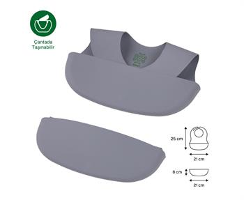 Been Sılıcone Baby Bıb/silikon Mama Önlüğü Gri