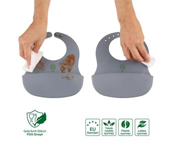 Been Sılıcone Baby Bıb/silikon Mama Önlüğü Gri