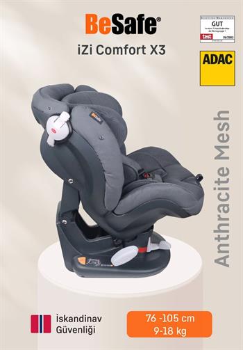 Besafe İzi Comfort X3 9-18 Kg. Oto Koltuğu - Anthracite Mesh Anthracite Mesh