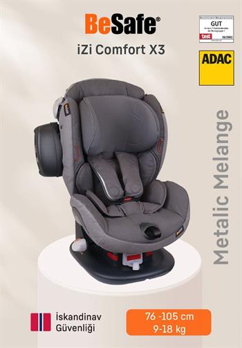 Besafe İzi Comfort X3 9-18 Kg. Oto Koltuğu - Metallic Melange