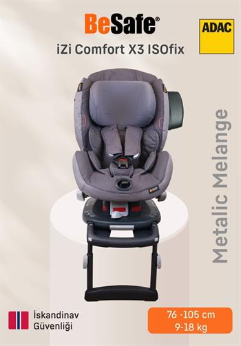 Besafe İzi Comfort X3 Isofıx 9-18kg. Oto Koltuğu - Metallic Melange Metallic Melange