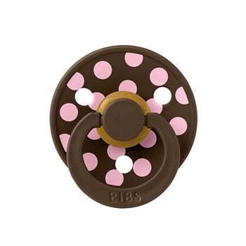 Bibs Studio Polka Big Emzik-Mocha Baby Pink 6+ay