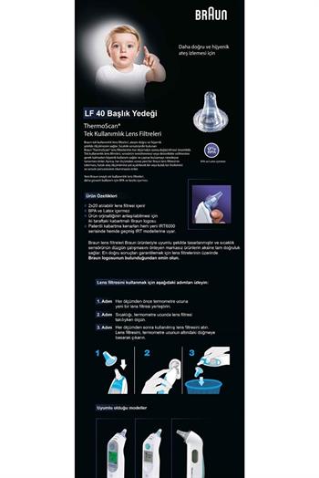 Braun Lf40 Ateş Ölçer Yedek Filtre