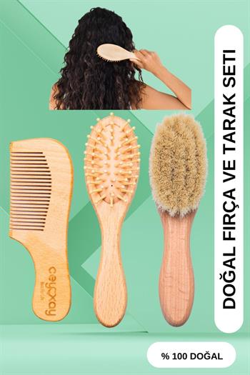 Cey&Kay Yeni Doğan Bebek Fırca Tarak Seti 3 Lü