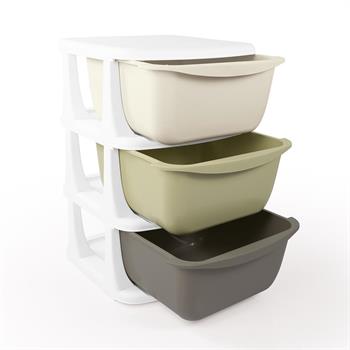 Dolu Nuve 3 Çekmeceli 3 Katlı Çocuk Saklama Ünitesi