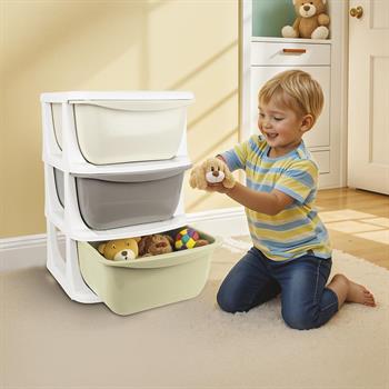 Dolu Nuve 3 Çekmeceli 3 Katlı Çocuk Saklama Ünitesi