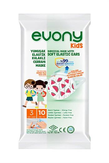 Evony Çocuk Maskesi 10 Adet