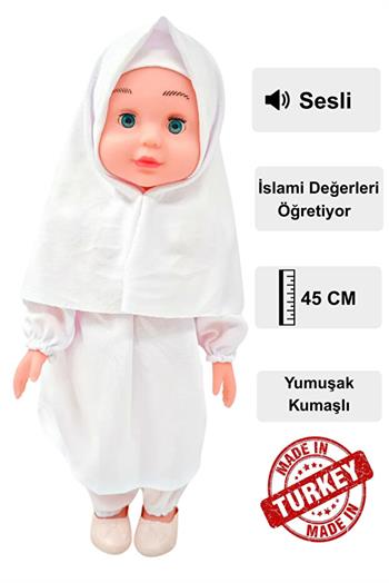 Global Toys Tesettürlü Meryem Bebek – 45 Cm  Yumuşak Kumaşlı Karma Renk
