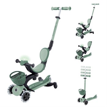 Globber Go Up Baby 360 Işıklı Scooter - Zeytin Yeşili 844-104