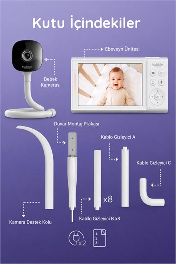 Hubble Gobaby Pro Aı Wifi Connect 5 Dijital Ekranlı Bebek Kamerası