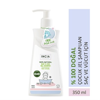 INCIA Çocuklar İçin Doğal Jel Şampuan Saç ve Vücut İçin 350 ml