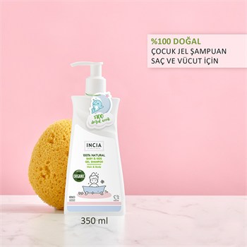 INCIA Çocuklar İçin Doğal Jel Şampuan Saç ve Vücut İçin 350 ml