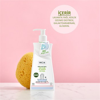 INCIA Çocuklar İçin Doğal Jel Şampuan Saç ve Vücut İçin 350 ml