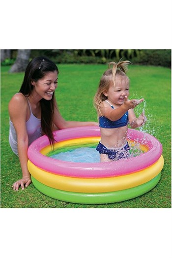 Intex 58924 Renkli Şişme Taban 3 Bölme Havuz 86cm 1010401