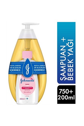 Johnsons Baby Gold Şampuan 750 ml + Bebek Yağı 200 ml