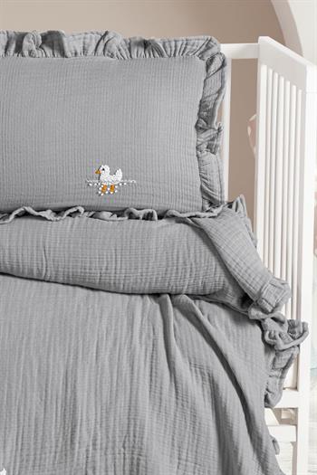 Kanz - 4 Kat Hand Made Fırfırlı Müslin(knz-020) 152.01.0271.Gri---------