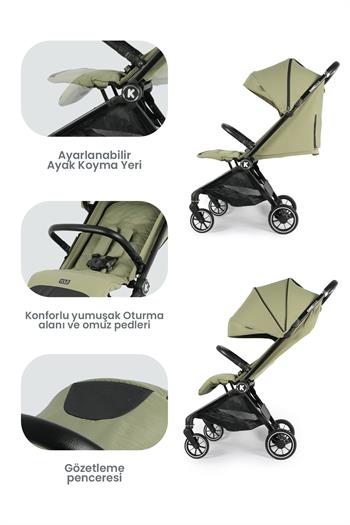 Kanz Bold Autofold Kabin Boy Bebek Arabası Forestgreen