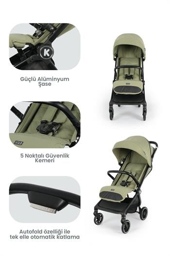 Kanz Bold Autofold Kabin Boy Bebek Arabası Forestgreen