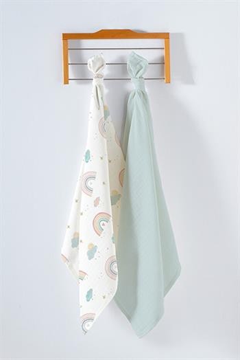 Kanz Çok Amaçlı Bebek Müslin Örtüsü 2Li Set - New Rainbow