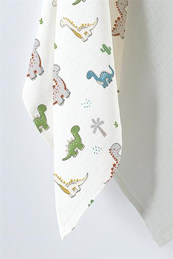 Kanz Çok Amaçlı Bebek Müslin Örtüsü 2Li Set - Dinosaurs