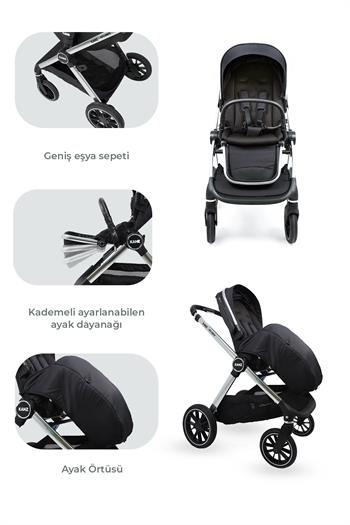 Kanz Explorer Autofold Travel Sistem Bebek Arabası Cole Black
