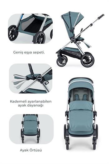 Kanz Explorer Autofold Travel Sistem Bebek Arabası Hunter Green