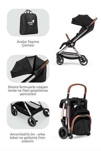 Kanz Fox Kabin Boy Bebek Arabası Siyah