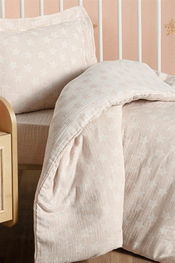Kanz - Jakarlı Müslin Bebek  Nevresim Tk(knz-013) 152.01.0247.Starkahve---