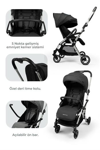 Kanz Marcus Raısın Kabin Travel Bebek Arabası Siyah