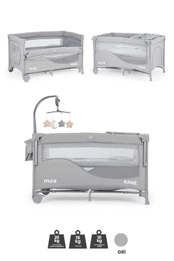Kanz Mira Anne Yanı Oyun Parkı 70x120  Gri
