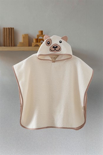 Kanz - Nakışlı Havlu Panço 2-3 Yaş(knz-038) 153.01.0221.Bear-Krem---