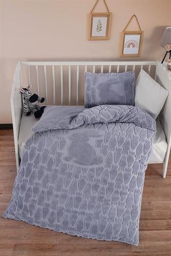 Kanz Rabbit Welsoft Nevresim Takımı Gri