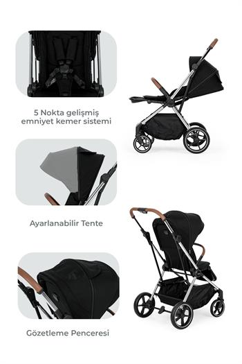 Kanz Snap Autofold Travel Sistem Bebek Arabası Darkness Black