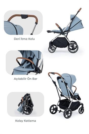 Kanz Snap Autofold Travel Sistem Bebek Arabası Foogy Blue