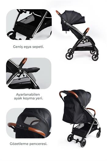 Kanz Xflip Autofold Travel Sistem Bebek Arabası Deeply Black