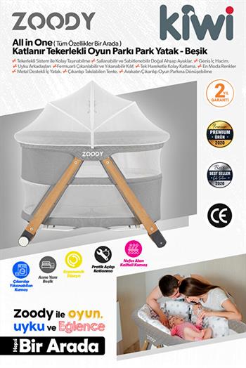 Kiwi Zoody Ahşap Oyun Parkı Gri