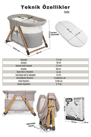 Kiwi Zoody Ahşap Oyun Parkı Vizon