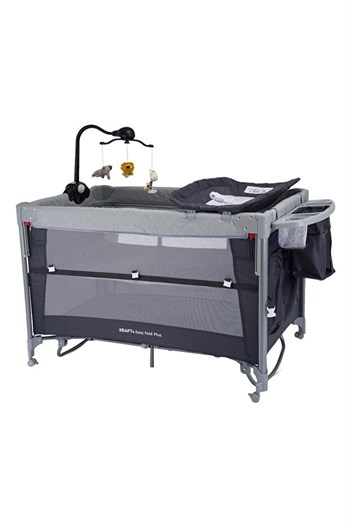 Kraft Baby Easy Fold PLUS Anne Yanı Oyun Parkı 70x110 cm Açık Grey
